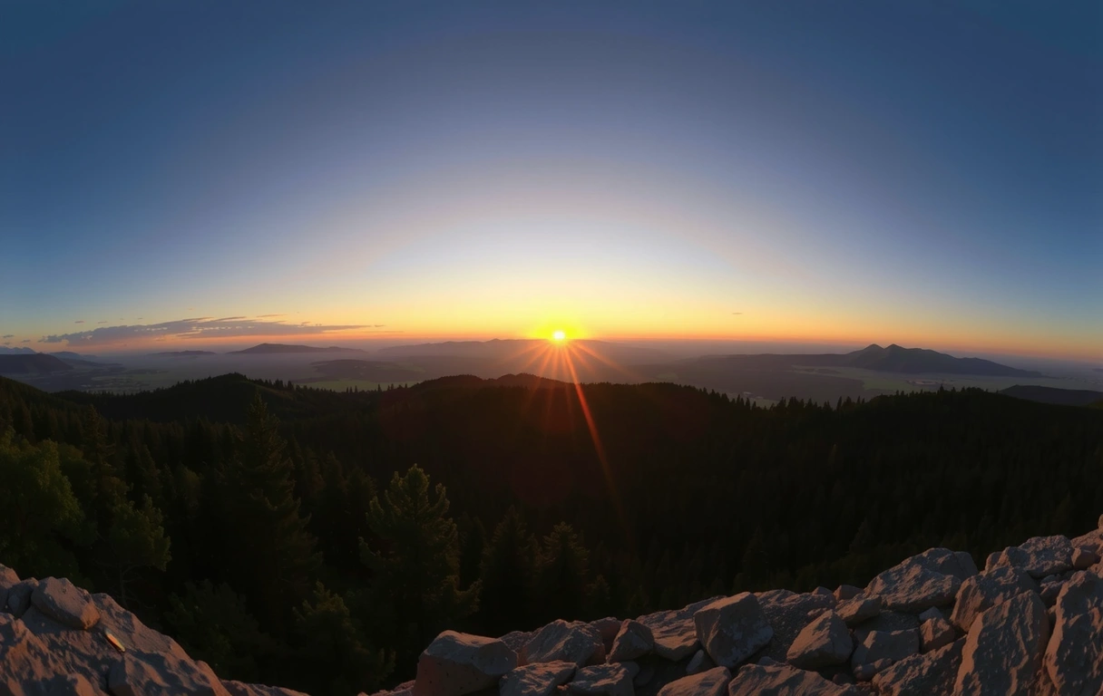 Morning light over a valley