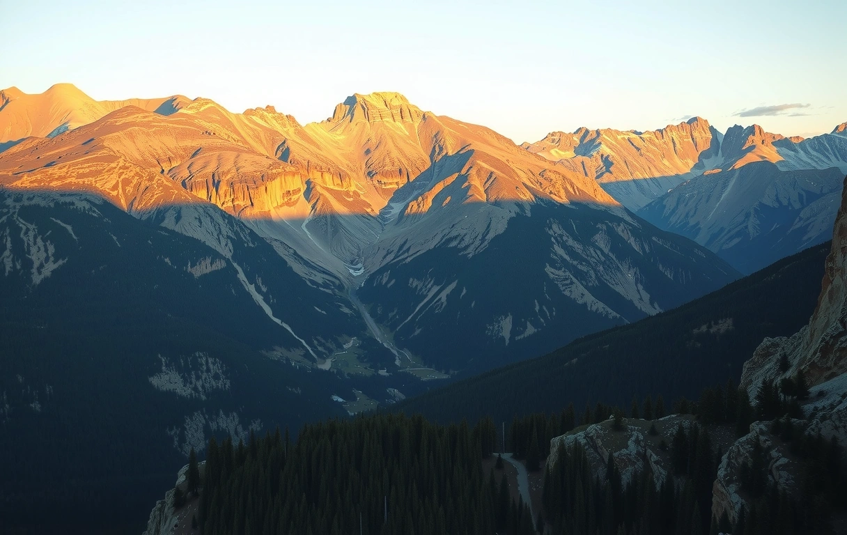 Panoramic mountain horizon